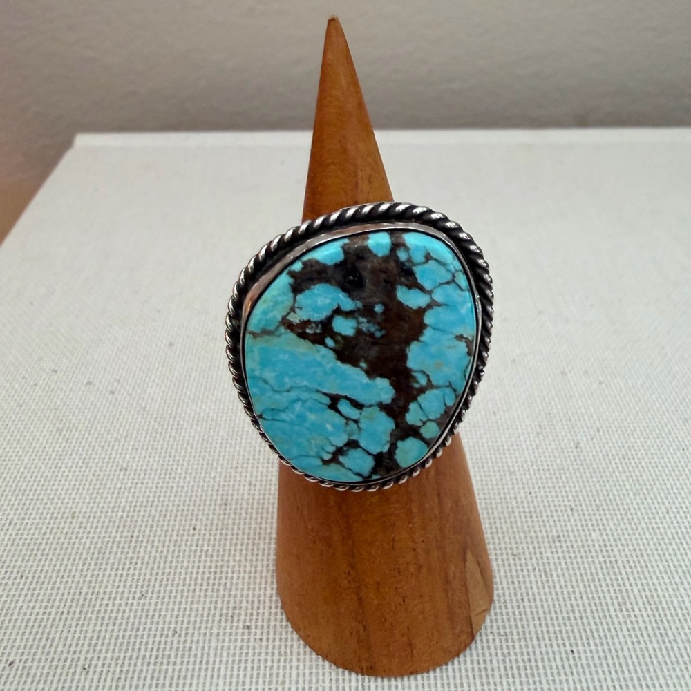 Vintage-Style Southwestern Turquoise Statement Ring, Size 5